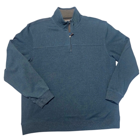 Van Heusen Men's Quarter Zip Ocean Blue Pullover XL - Picture 1 of 7